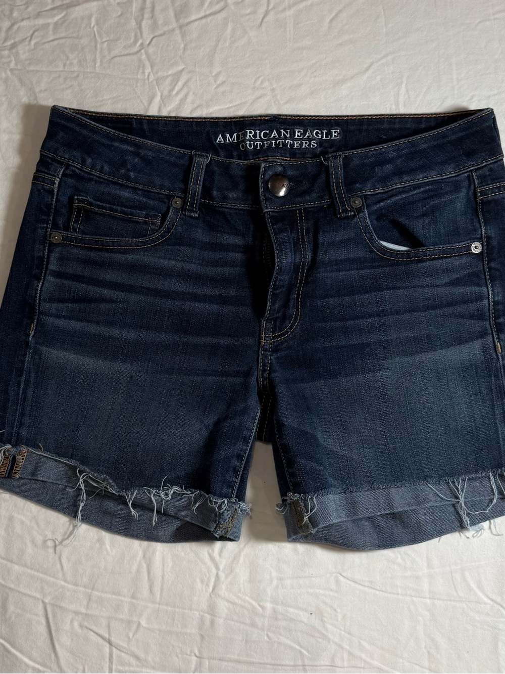 American Eagle Outfitters Dark Indigo Cutoff Denim Shorts